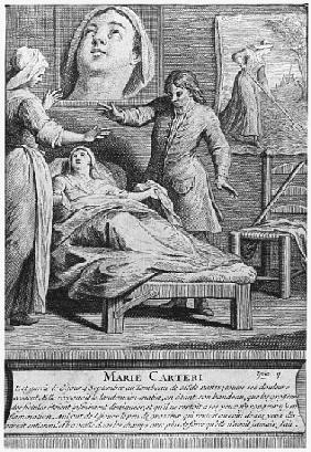 Miraculous healing of a blind woman, Marie Carteri, on the tomb of Deacon Francois de Paris at the p