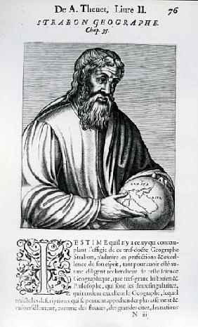 Strabo, illustration from Andre Thevet''s ''Des vrais pourtaits et vies des hommes illustres''