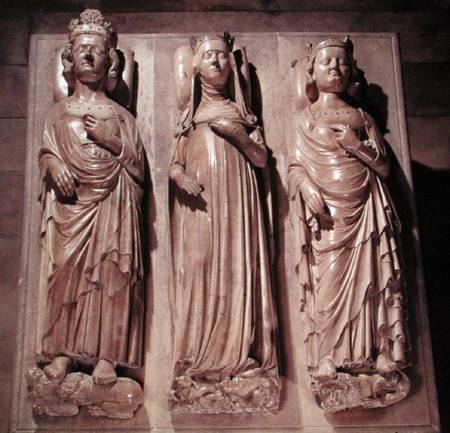 Tombs of Philippe V (1293-1322) Jeanne d'Evreux (1305-71) and Charles IV (1295-1328) a Scuola Francese