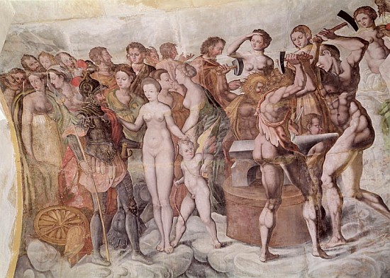 Tour de la Ligue. Members of the Medici Court as the Gods of Olympus  (detail) a Scuola Francese