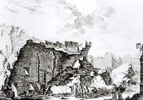 Tower of San Roque, Lisbon after the earthquake of 1755 a Scuola Francese