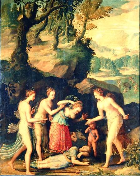 Venus Weeping over the Death of Adonis a Scuola Francese