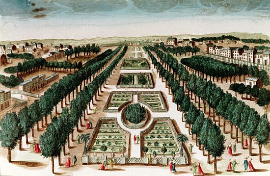View of the Jardin des Plantes from the Cabinet d''Histoire Naturelle a Scuola Francese