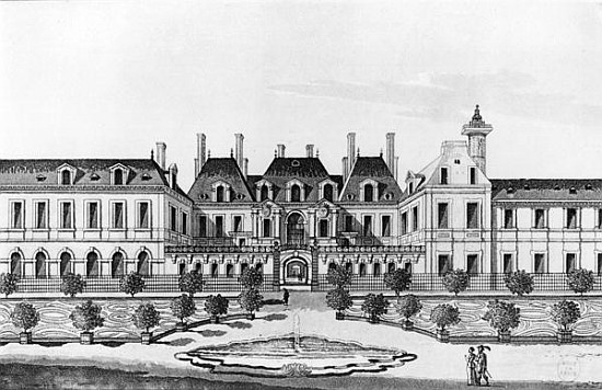 View of the Soissons Hotel in Paris a Scuola Francese