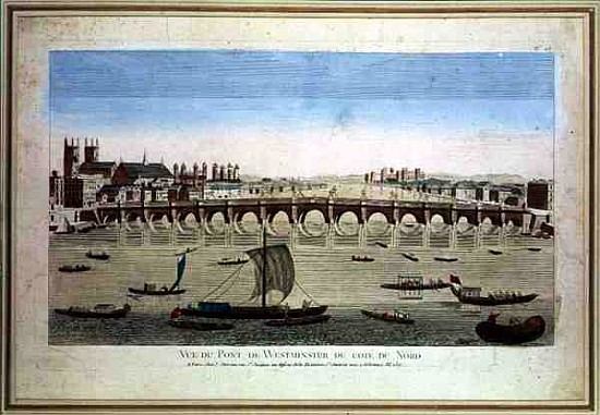 View of Westminster Bridge from the North a Scuola Francese
