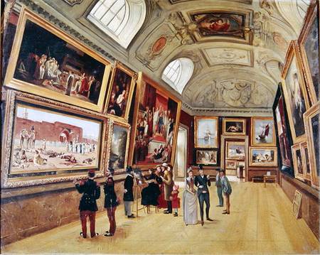 View of a Room in the Musee du Luxembourg in Paris in 1883-85 a Scuola Francese
