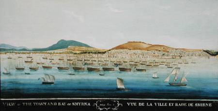 View of the town and bay of Smyrna a Scuola Francese