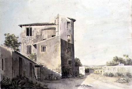 View of a Village in Southern France a Scuola Francese
