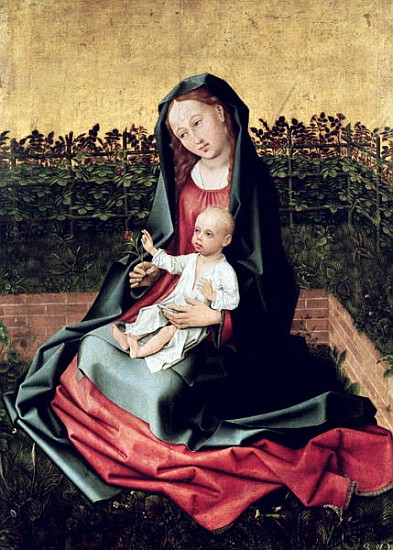 Virgin and Child in the Small Garden or, Virgin with a Rose Trellis, c.1470-72 a Scuola Francese