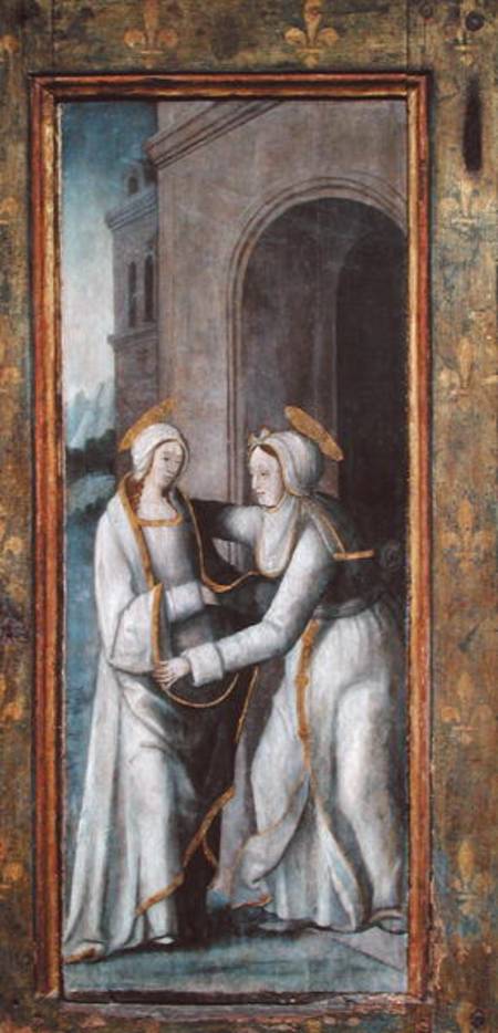 The Visitation, left hand panel from a triptych a Scuola Francese