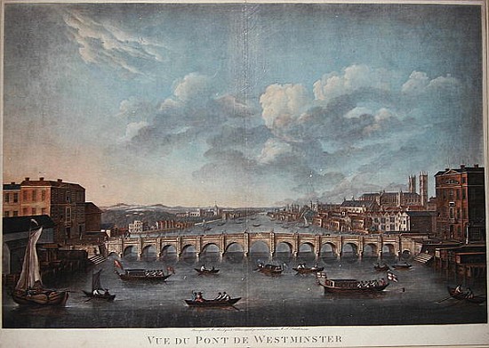 Vue du Pont de Westminster'', looking westward, from an original Picture in the Cabinet of Monsr T.M a Scuola Francese