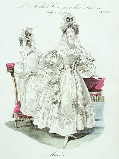 Wedding dress, from ''Le Follet Courrier des Salons Modes'' a Scuola Francese