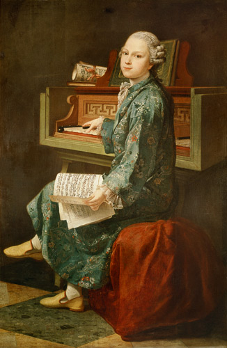 Young Man at the Clavichord a Scuola Francese