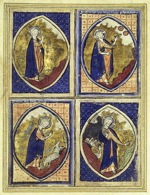 Creation of the firmament, creation of the sun and of the moon, creation of the animals, creation of a French School, (13th century)