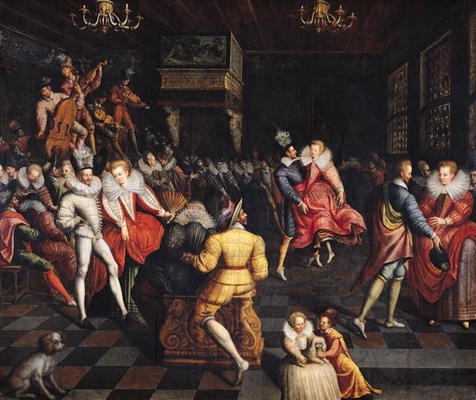 Ball at the Court of Valois (oil on canvas) a French School, (16th century)