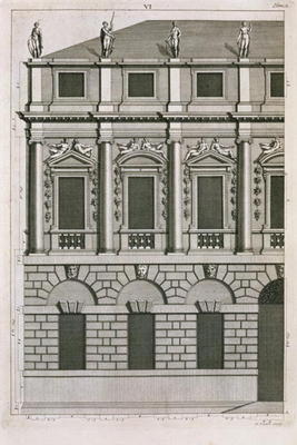 Architectural design demonstrating Palladian proportions, engraved by Bernard Picart (1673-1733) c.1 a French School, (18th century)