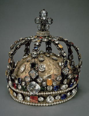 The Crown of Louis XV, 1722 (gilded silver, replacement stones & pearls) a French School, (18th century)