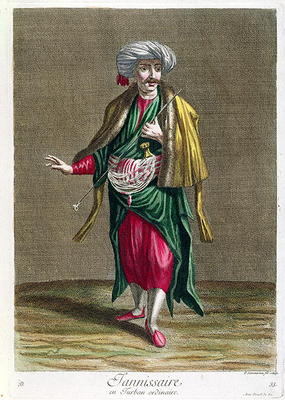 The Janissary, from the 'Collection of Prints of Costumes from the Levant', engraved by Philippe Sim a French School, (18th century)