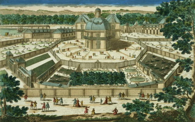 View and Perspective of the Salon de la Menagerie at Versailles, engraved by Antoine Aveline (1691-1 a French School, (18th century)