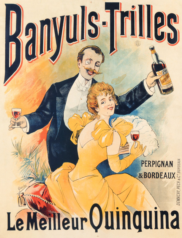 Poster advertising Banyuls-Trilles Quinquina a French School, (19th century)