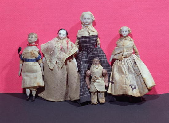 Collection of dolls, possibly used by Honore de Balzac (1799-1850) as an aide memoire for 'La Comedi a French School, (19th century)