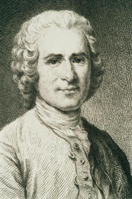 Portrait of Jean Jacques Rousseau (1712-78) French philosopher (engraving) a French School, (19th century)