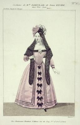 Costume for Mademoiselle Dorus in the Role of Donna Elvira in 'Don Giovanni', engraved by Maleuvre,