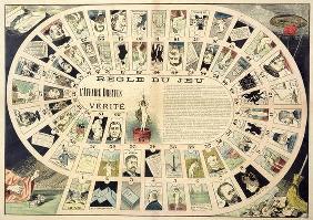 The Dreyfus Affair Game, with portraits of the various individuals involved, late 19th century (colo