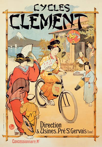 Poster advertising 'Cycles Clement', Pre Saint-Gervais a French School, (20th century)