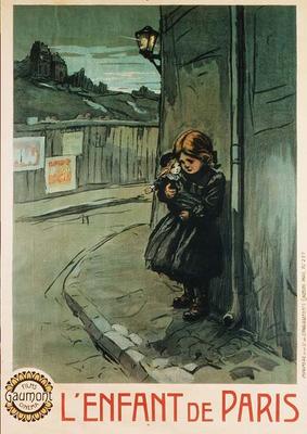 Poster advertising the film 'L'Enfant de Paris', produced by Gaumont Cinema Films (colour litho) a French School, (20th century)