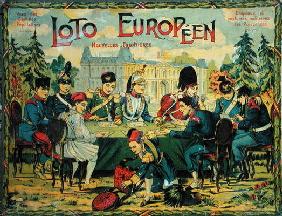 'Loto Europeen', French version of the game of Lotto for children, c.1900 (colour litho)