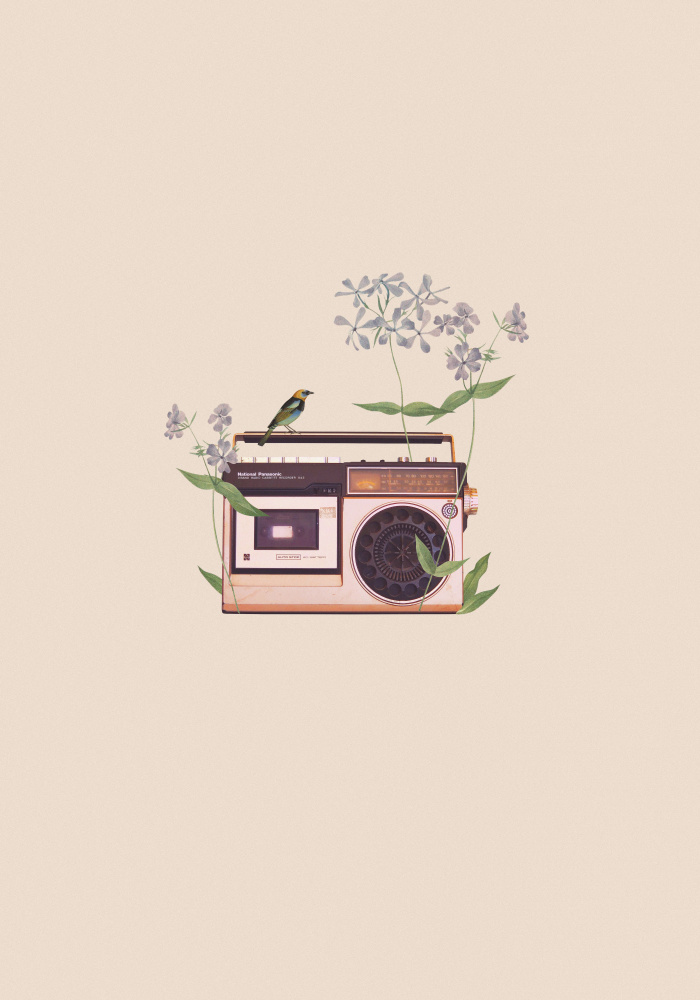 Floral vintage radio a Frida Floral Studio