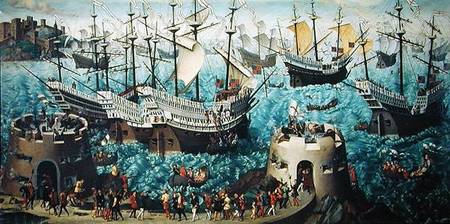Embarkation of Henry VIII (1491-1547) on Board the Henry Grace a Dieu in 1520, copied from a paintin a Friedrich Bouterwek