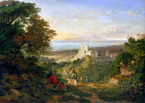 View of Terracina and Monte Circeo a Friedrich Nerly