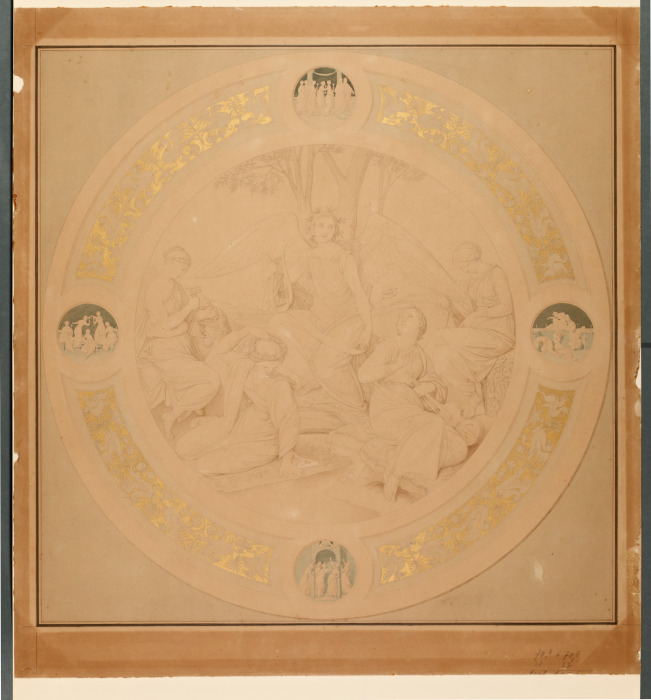Allegorie der Künste, und vier Medaillons mit den klugen und törichten Jungfrauen a Friedrich Overbeck