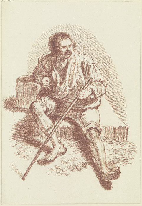 Sitzende männliche Modellfigur a Friedrich Wilhelm Hirt