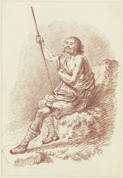 Sitzende männliche Modellfigur a Friedrich Wilhelm Hirt