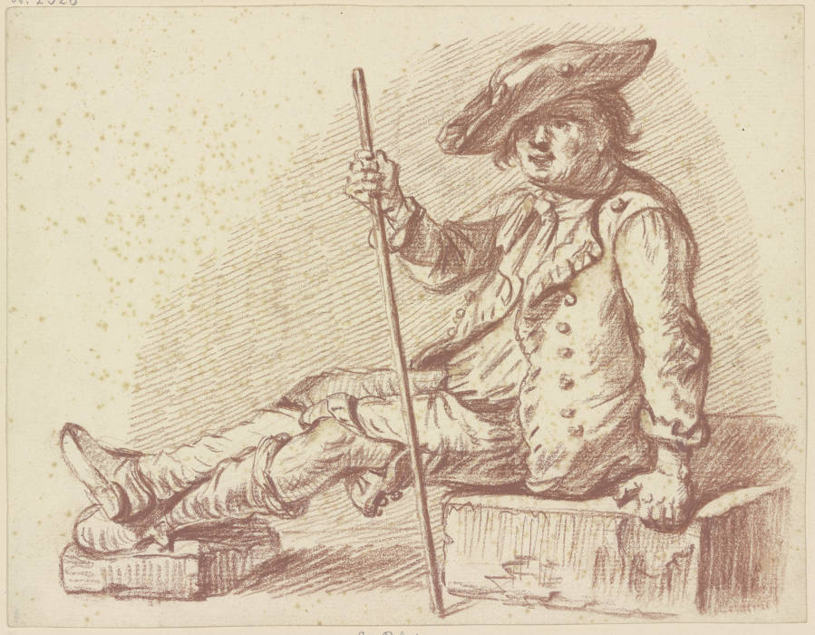 Sitzendes bekleidetes männliches Modell a Friedrich Wilhelm Hirt