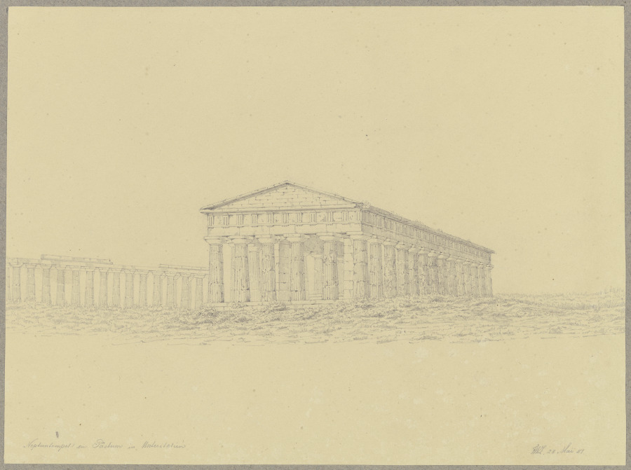 Der sogenannte Poseidontempel und das Heraion in Paestum a Friedrich Wilhelm Ludwig