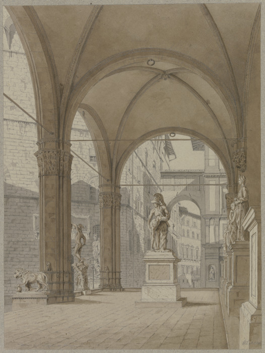 Die Loggia dei Lanzi in Florenz a Friedrich Wilhelm Ludwig