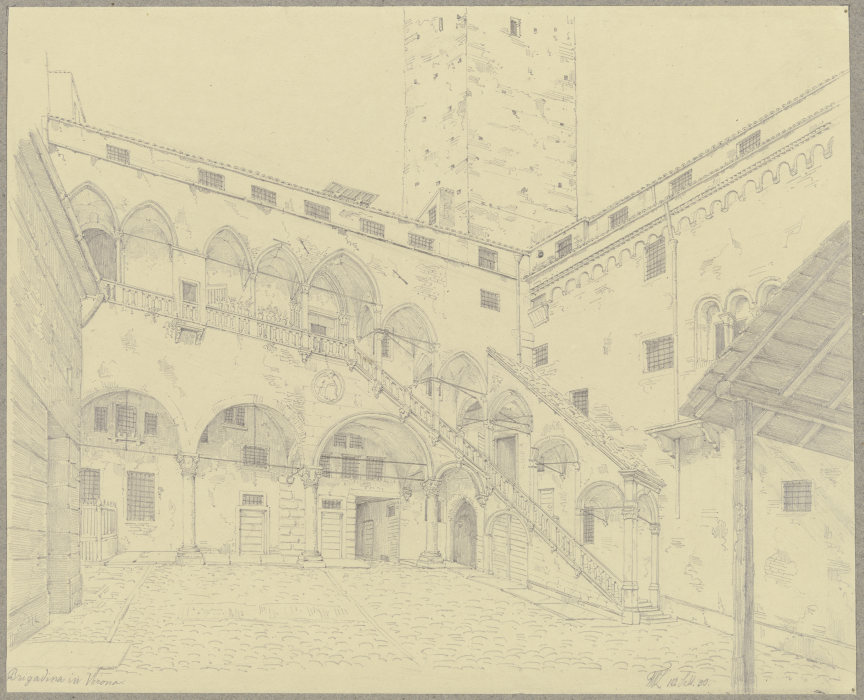 Die Torre dei Lamberti in Verona a Friedrich Wilhelm Ludwig