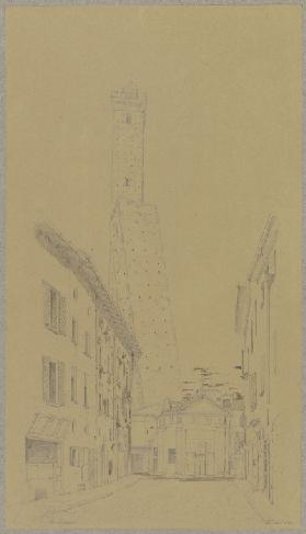 Die Torre Garisenda und Asinelli in Bologna