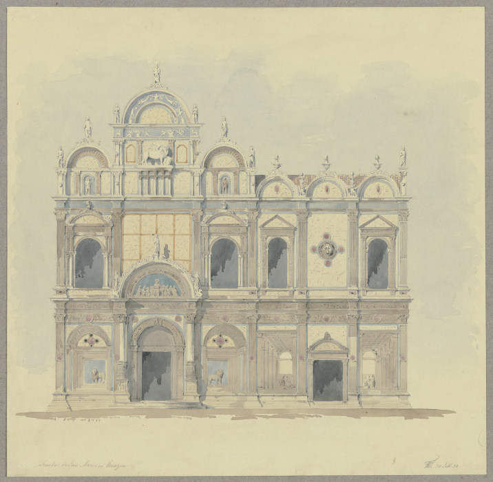 Fassade der Scuola Grande di San Marco in Venedig a Friedrich Wilhelm Ludwig