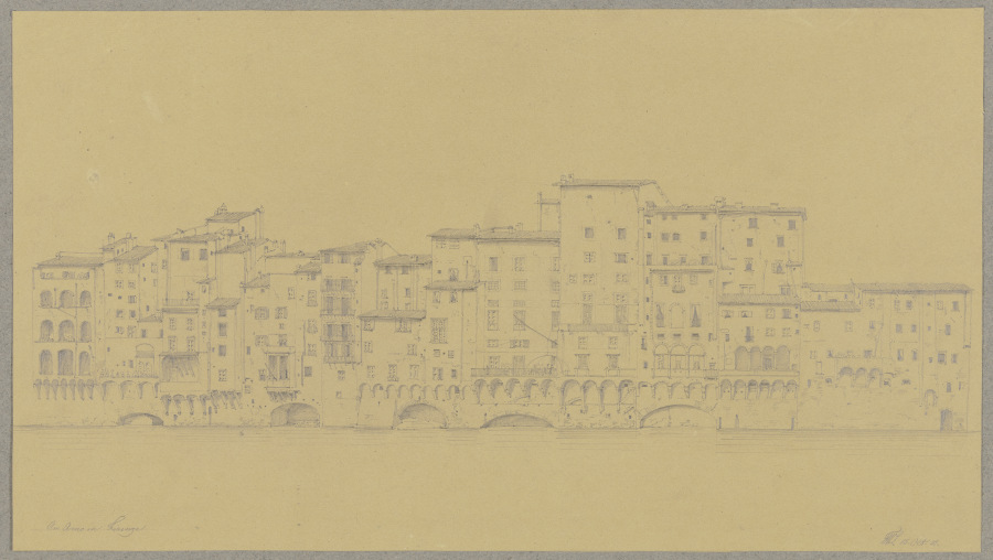 Häuserzeile am Ufer des Arno in Florenz a Friedrich Wilhelm Ludwig