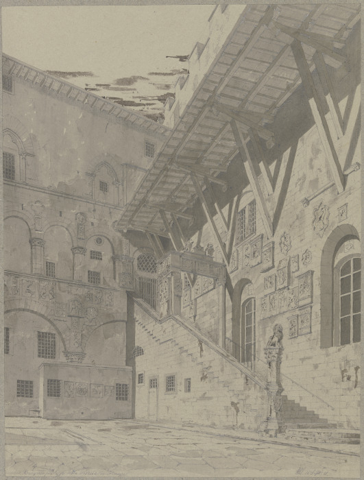 Hof des Bargello in Florenz a Friedrich Wilhelm Ludwig