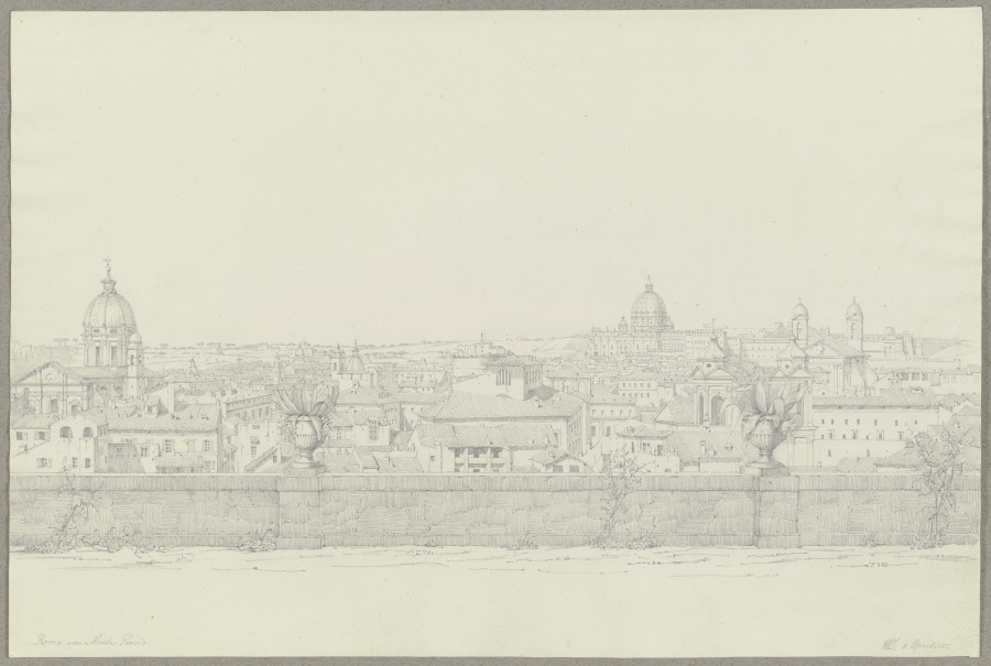 Rom vom Monte Pincio aus gesehen a Friedrich Wilhelm Ludwig