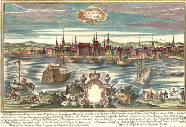 Dusseldorf c.1740 , Glässer after Werner a Friedrich Bernhard Werner