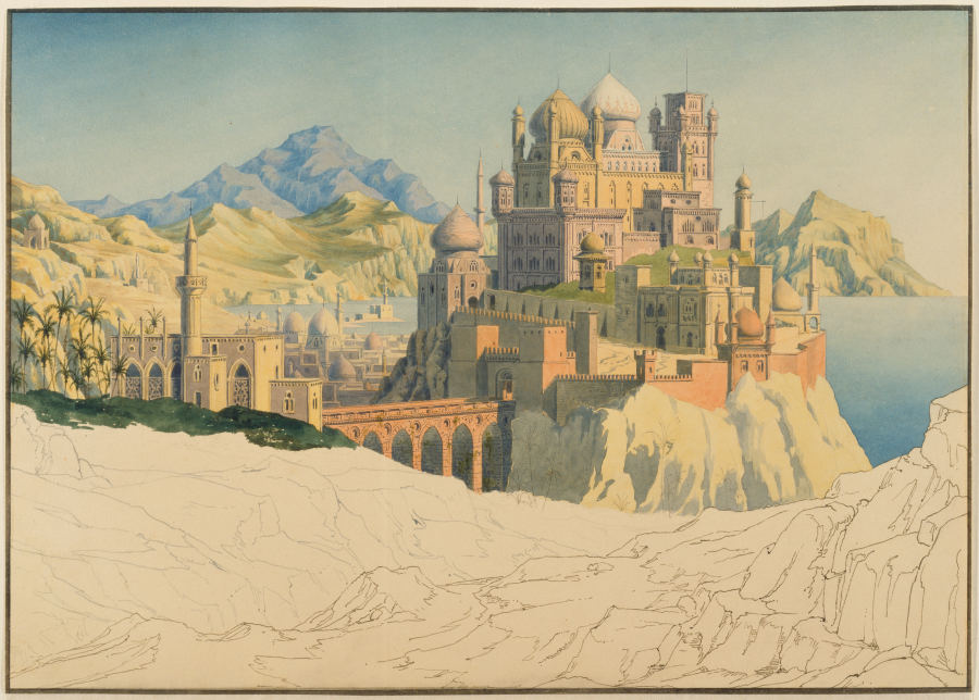 Vision of an Islamic City (étude de ville orientale imaginaire ? French) a Friedrich Maximilian Hessemer