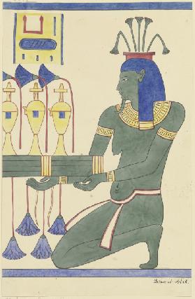 Darstellung eines zelebrierenden Ägypters im Tal der Könige