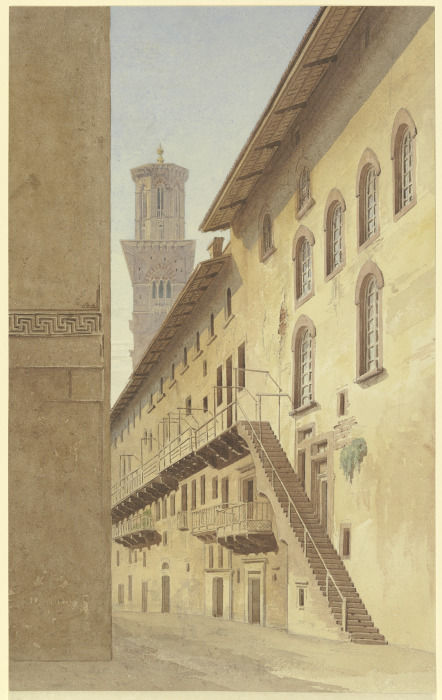 Die Treppe der Case die Mazzanti in Verona a Friedrich Maximilian Hessemer